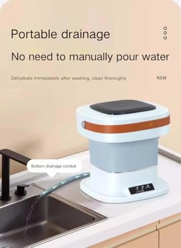 Image of Portable Washing Machine, Mini Washing Machine Spin Basket, Small Portable Washer Machine Suitable for Underwear Small Clothes Dryer Deep Cleaning
