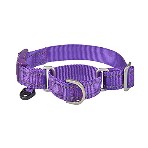 Yudote Reflective Martingale Collar For Dogs With Quick Snap Buckle Anti-Pull Nylon Safe Slip Collars For Easy Walking, Purple #TOP2