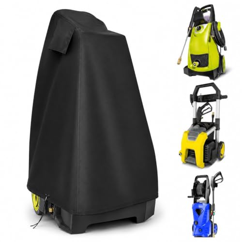 Pressure Washer Cover for CRAFTSMAN 580.75253, 420D Oxford Outdoor Storage Cover with Adjustable Drawstring, Air Vent Design and Top Handle for Power Washer