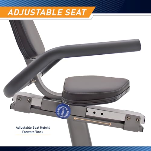 Image of Marcy Recumbent Exercise Bike with Adjustable Seat and 8 Resistance Levels, 300 Pound Capacity NS-1201R