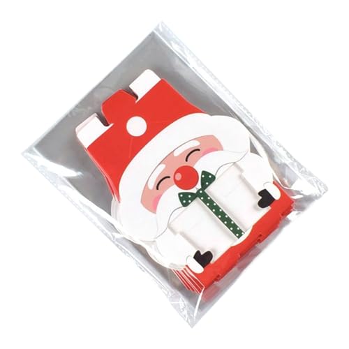 Bolsas de regalo de Navidad, recipientes reutilizables para aperitivos de Papá Noel, bolsas de dulces de Navidad, para pasteles, recuerdos de fiesta, galletas, alimentos, cupcakes, brownies, donas