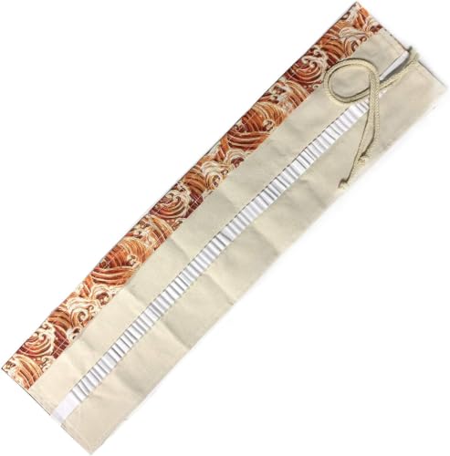 Image of Canvas Pencil Wrap Case, 72 Holes Colored Pencil Roll Holder Storage Pouch for Office (72 Holes, Red)