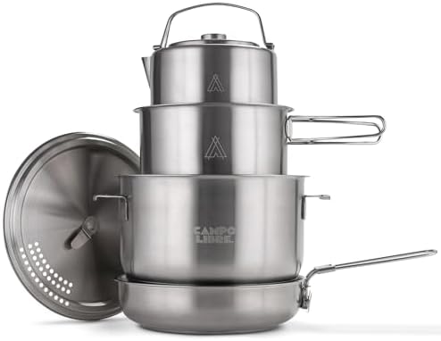 Campo Libre.® Enzo Kit de Casserole Camping – Set de Casseroles e...