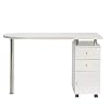 Henf White Nail Table Manicure Tech Table with Drawers, Nail Art Equipment Station Salon Spa Workstation Desk Beauty Technician Workstation for Home Spa Beauty Salon