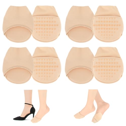 Image of YUXIANLB Ball of Foot Cushion Socks, Women's Toe Cover with Padding, Toe Topper Socks
