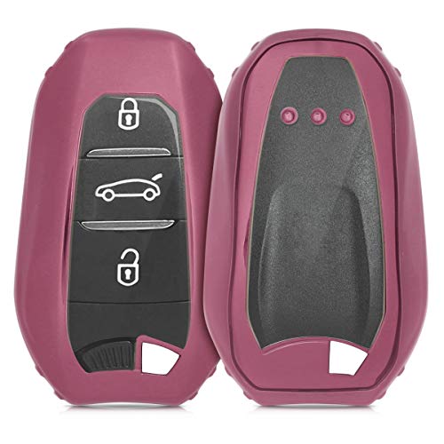 kwmobile Funda Compatible con Peugeot Citroen Llave de Coche Smartkey de 3 Botones (Solo Keyless Go) - Carcasa Suave de Silicona - Protección...