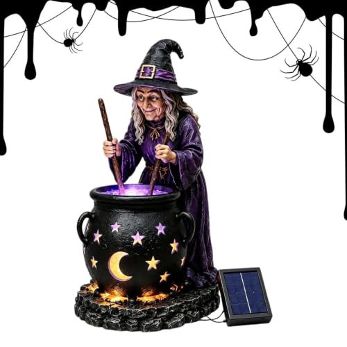 Caldero de Halloween solar con luz LED impermeable para delimitar senderos