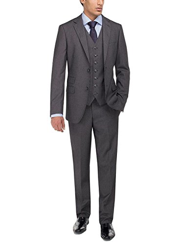 GN Luciano Men's Two Button Vested Three Piece Suit Set Tweed Modern Fit3