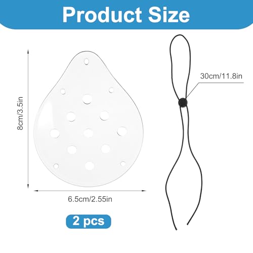 2 Stück Verstellbare Transparent Augenklappe Medizinisch,Atmungsaktiv Augenschutz Nach Augen Op,Verstellbare Augenpflaster Erwachsene,Augenklappe mit Kleinen Loch für Erwachsene Kinder