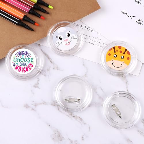 RXKFIGX 30 PCS Acrylic Clear Button Badge Making Kit 60mm with Pin for Custom DIY Design - Image 3