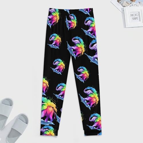 Colorful Elephant Mens Pajama Pants Lightweight Lounge Pant Sleep Pj Bottoms with Pockets3