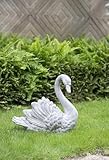 T2 CONCEPT 16.5x9x15.5 Transitional Elegant Gray Swan Flower Planter with Wings, Bird Figurine Planter for Flowers, Succulent, Accent Display