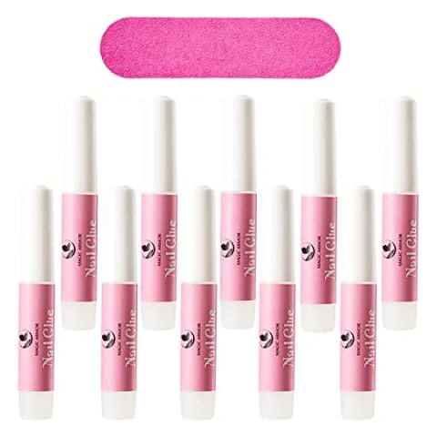 MAGIC ARMOR 10 Stück nagelkleber Für Tips, Nagelkleber extra stark Nagelkleber Für Kunstnägel Anti-Pilz nagelkleber für die Professionelle Nagelverlängerung und Reparatur von eingerissene nail glue Cover