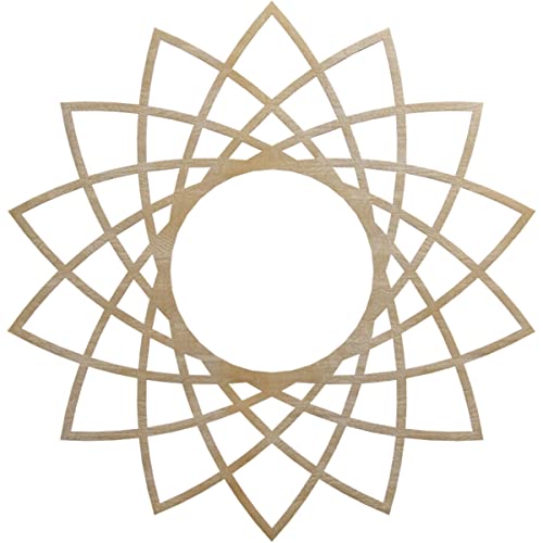 Image of Ekena Millwork 40 inchOD x 15 3 /8 inchID x 3 /8 inchT Eleanor Wood Fretwork Pierced Ceiling Medallion, Birch