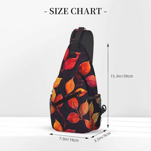 Bolso cruzado con estampado hojas otoñales para mujer y hombre miniatura 3
