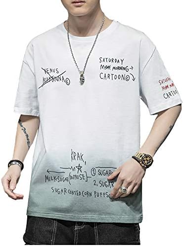 Amazon 夏服 メンズ Tシャツ メンズ パーカー 半袖 メンズ Tシャツ 大きいサイズ グラデーショントップス シンプル おしゃれ カジュアル プルオーバー Tシャツ カットソー 通販