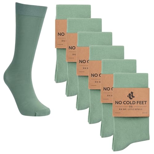 Fun Green Colorful Novelty Socks for Men for Dress Casual Formal Groomsmen Wedding, 6 Pack