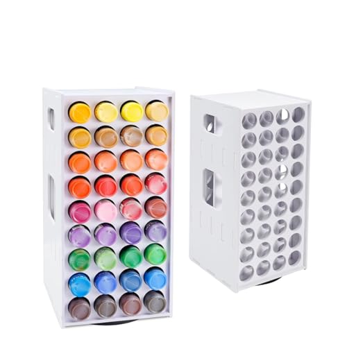 Image of 2Pack Acrylic Paint Organizer,Paint Storage with 72 Holes 2oz Craft Paints Rack for Apple Barrel Art Supplies
