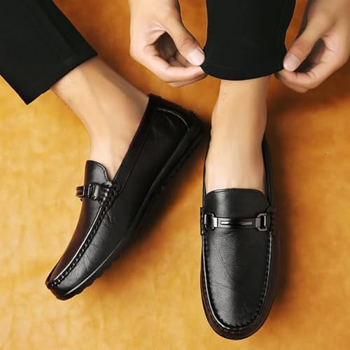 Men's Classic Genuine Leather Oxford Dress Shoes with Slip-On, Comfortable Breathable Lining, Non-Slip Sole for Business, Office, Weddings, and Formal2