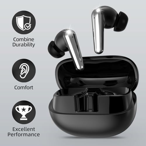 Image of Wireless Earbuds 2 Pack, ANC in-Ear Bluetooth Headphones, Big Bass Durable, Lightweight Design for Noisy Factories, Gym, and Travel, 60 Hour Long Playtime (Glossy Black)