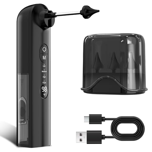 Oleswer Ear Wax Removal, Ear Cleaner, Safe Ear Wax Removal Kit, 4 Modes-Ear Irrigation Flushing System, Earwax Removal Kit - IPX7 Waterproof (Black)