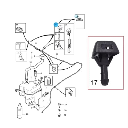 Lave-glace pour Volvo V40 buse de capot contre pare-brise sale