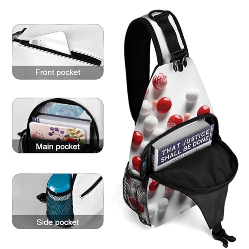 Mochila bandolera deportiva blanca para senderismo miniatura 4