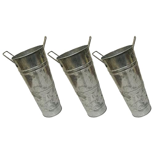 Yardwe 3 Pièces Seau à Fleurs Français Vase De Fleurs Coupées Françaises Porte- en Métal Seaux Floraux x De Fleuriste à Galvanisé Pot à Accessoires Le Fer Ménage