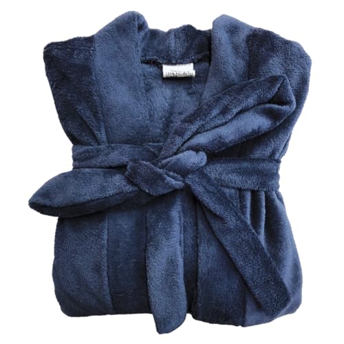 Roupão Microfibra Feminino e Masculino Adulto Robe Macio (Tam M Azul)