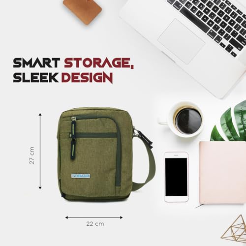 Image of Cross Body Sling Bag for Men & Women, Fits 9 -inch Tablet, Mobile, Passport & Cards, Multi-Pocket Travel, Office & Casual Shoulder Bag