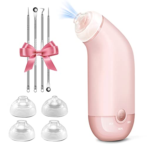 AUTOPkio Limpiador de Poros - Eléctrico Succionador de Puntos Negros Facial Saca Eliminar Espinillas Maquina 5 Cabezales y 3 Modos USB Recargable