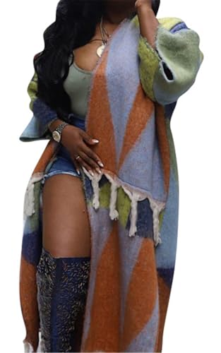 Recious Womens Sexy Batwing Sleeve Knitted Printed Tassel Bodycon Party Clubwear Dress Cardigan Sweaters4