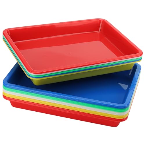 CHUIFAI Lot de 15 bac Plastique rectangulaire, Plateau Plastique rectangulaire, 28 x 21,5 x 3 cm, 5...
