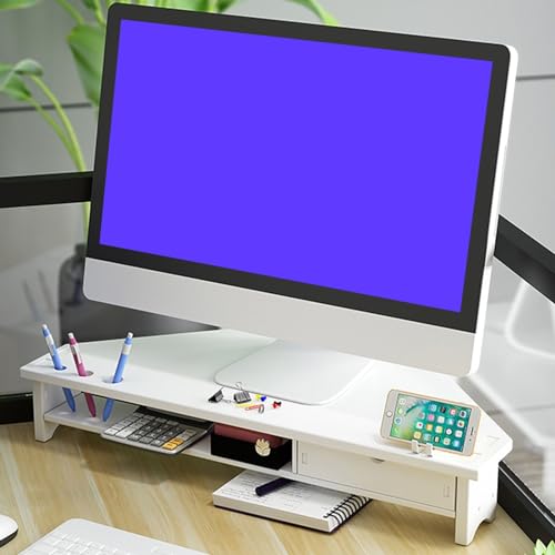FBHFSUIEF Soporte de monitor triangular, estante esquina escritorio madera cortada con cajones, soporte almacenamiento for computadora portátil, organizador oficina for impresora