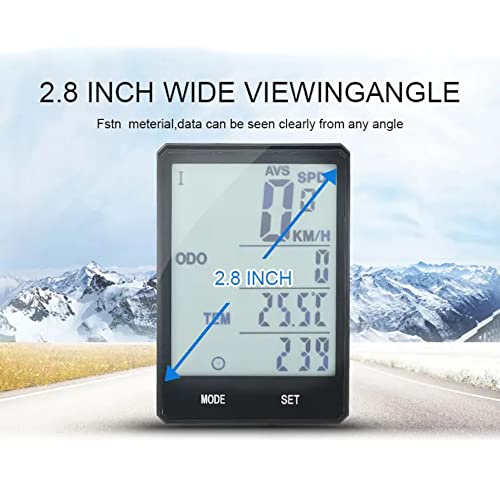 Wireless Bike Computer, Multi-Functions Real Waterproof Bicycle Speedometer With Green Lcd Backlight For Road Bike Mountain Bike #TOP1