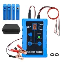 Kfz Einspritzdüsen Prüfgerät 8 Impulsmodi - BELEY 12V Auto Kraftstoff Injektor Reinigungsset mit 4 Adaptern und 4 Testleitungen (5cm) Kompatibel mit BMW VW AUDI etc.