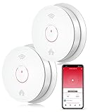 SITERWELL Smart Smoke and Carbon Monoxide Detector with Auto-Check, 2.4G WiFi Smoke Detector, WiFi Smoke Detector and Carbon Monoxide Detector Combo Conforms to UL 217 & UL 2034 Standards, 2 Pack