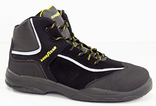 Goodyear G1388602C - Botas de Seguridad Unisex - Nobuk Negro S3 SRC - Protección Superior para Diversas Actividades Laborales - Talla 45