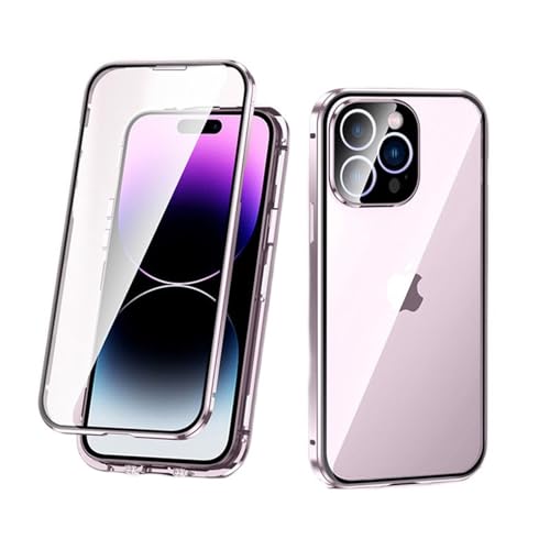 Coque iPhone 15 Pro Max luxe verre trempé intégral premium rose