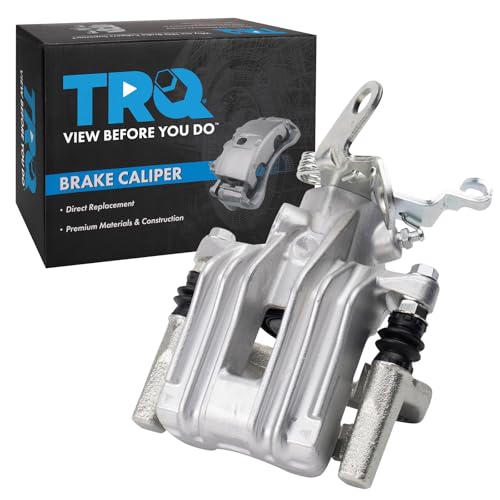 Image of TRQ Rear Left Brake Caliper w /Bracket Drivers Side | For 2010-2013 Audi A3 A3 Quattro 2011-2016 Eos 2010-2014 Golf 2011-2014 GTI Jetta 2012-2015 Passat