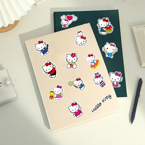 Moqian MQ126 50Pcs Hello Kitty Stickers For Kids, Cute Anime Cartoon Hellokitty Waterproof Vinyl Decal thumb #3