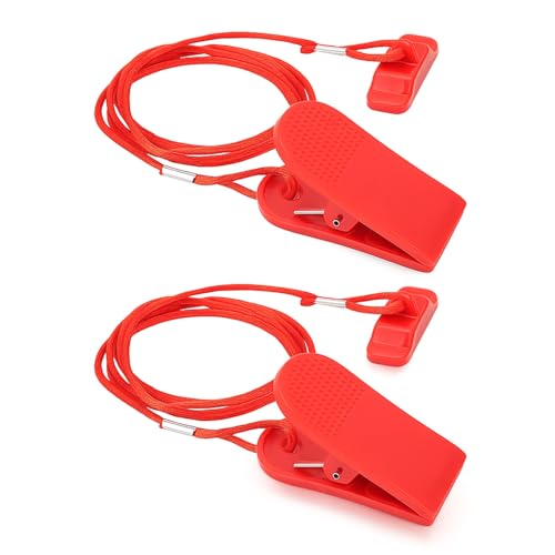 VBESTLIFE Treadmill Replacement Safety Key, 2Pcs Treadmill Universal Safety Key Running Machine Key Magnet Treadmill Key Rectangle Red-image-12