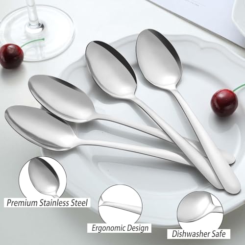 Image of ikis - Stainless Steel Medium Dinner /Table Spoon Set - Set of 6 / Stainless Steel Teaspoons, Spoon