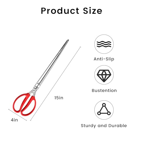 Image of Reptile Feeding Tongs, 15 Inch Stainless Steel Reptile Feeding Tongs Long Handled Tweezers Tipped Feeding Tool for Fish Aquariums Reptiles Snakes Lizard Gecko Spider and Bird