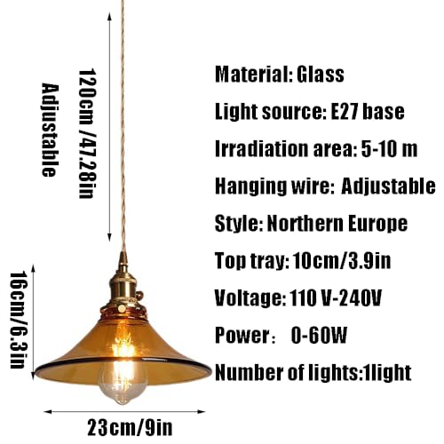 Lampe suspendue E27 en verre pour éclairage de cuisine