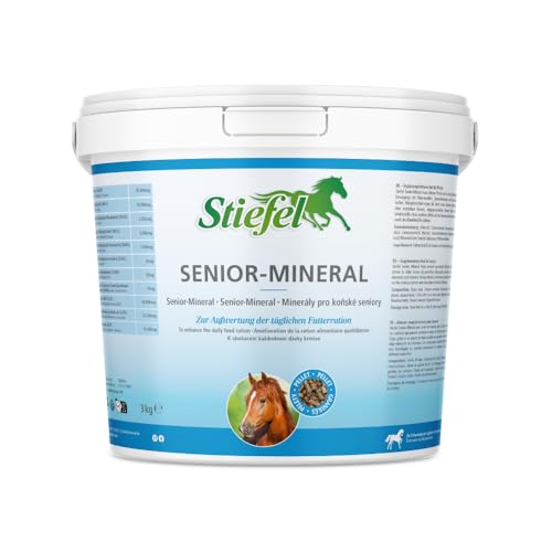 Stiefel Senior-Mineral für Pferde, hochwertige Versorgung mit Mineralstoffen, Spurenelementen & Vitaminen, für alte Pferde, Eimer, 3kg