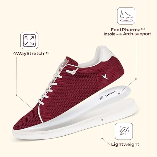 Image of YOHO Wind Sneakers for Men | Stylish Casual Shoes with Elastic Laces | Comfortable, Stretchable & Ultra-Lightweight | Premium Breathable Mesh Fabric