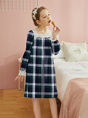 Ekouaer Girls Nightgowns Long Sleeve Sleepwear Cute Princess Nightshirt For Toddler Vintage Lace Pajama Dress 4-13 Years #TOP2