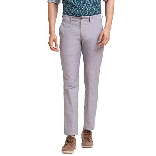 Image of Colorplus Men's Poly Cotton Blend Yarn Dyed Pattern Contemporary Fit Flat Front Casual Trouser