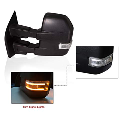 AERDM F150 Towing Mirrors fit 2015 2016 2017 2018 with Turn Signal Light Power Operation Heated Black Housing - Thumbnail 5